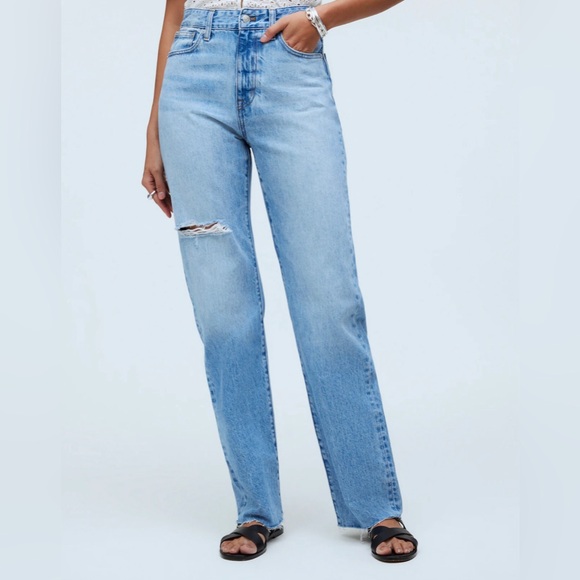 Madewell Denim - NWT Madewell 90s Straight Blue Jeans Medium Wash Sz 27 T Tall